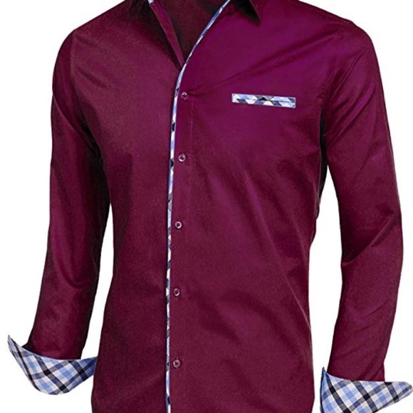 Hot Touch burgundy dress shirt - Picture 2 of 2